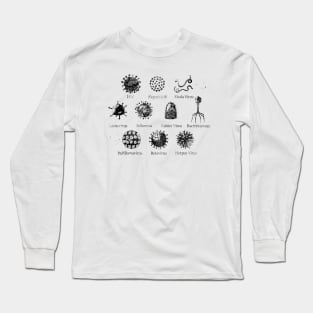 Diagram showing different kinds of viruses Long Sleeve T-Shirt